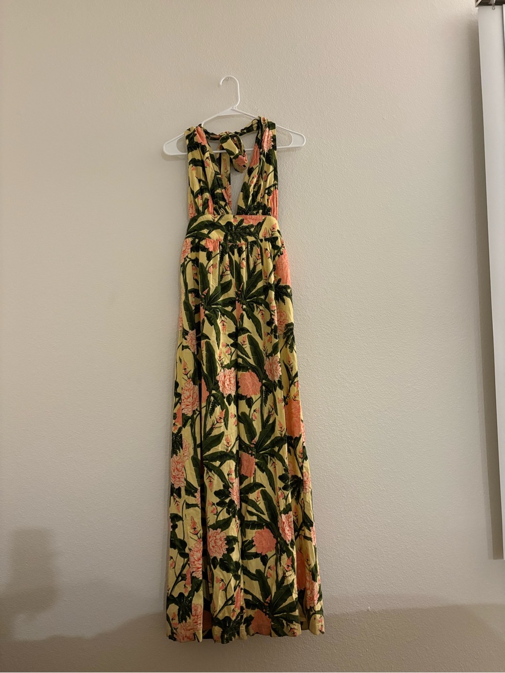 Agua Bendita Women’s Halter Floral Wide Leg Jumpsuit